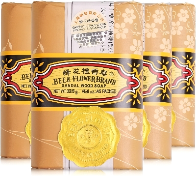 Picture of Bee & Flower Soap Bar Sandalwood Soap Moisturizing Bath Bar Soap Nourishes Your Skin 4.4 oz(Pack of 4)