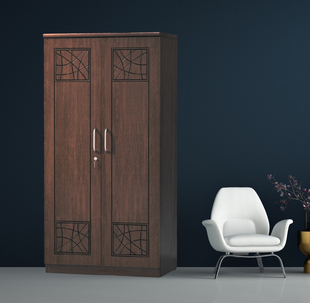 Picture of Furniture Express Premium Quality - Modern 2 Door Almira,Melamine Laminated Board Chevron Cupboard 72/28