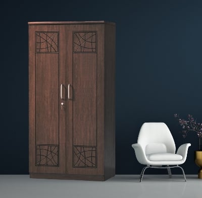 Picture of Furniture Express Premium Quality - Modern 2 Door Almira,Melamine Laminated Board Chevron Cupboard 72/28