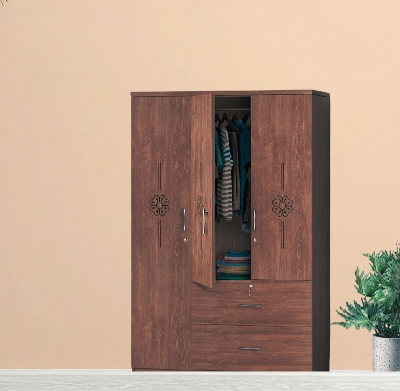 Picture of Furniture Express Antique 3 Door Almira with Locker Drawer and Cloth storage shelf 72/48