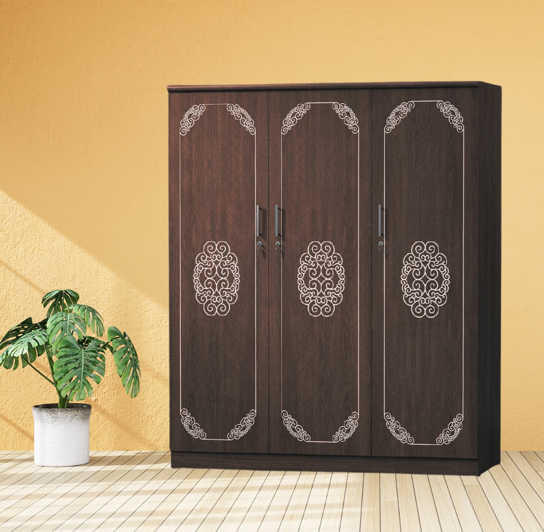 Picture of Furniture Express Premium Quality - Modern 3 Door Almira MDF Laminated Cupboard 72/48