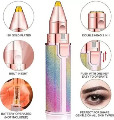 Picture of Buy Villa Blawless 2 In 1 Eyebrow Trimmer Runtime 30 Min Body Groomer For Women-Multicolor Usb Charger, Cordless