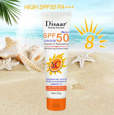 Picture of Disaar Vitamin C Organic Sunscreen SPF 50 Oil Free Sunscreen Instant High Protection sunblock cream 50g