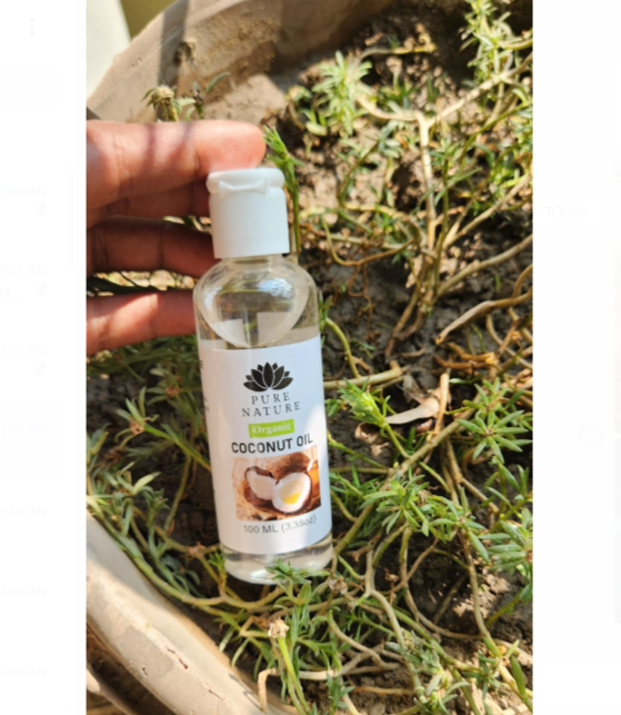 Picture of Pure Nature Organic Home Made Coconut oil 100 ml