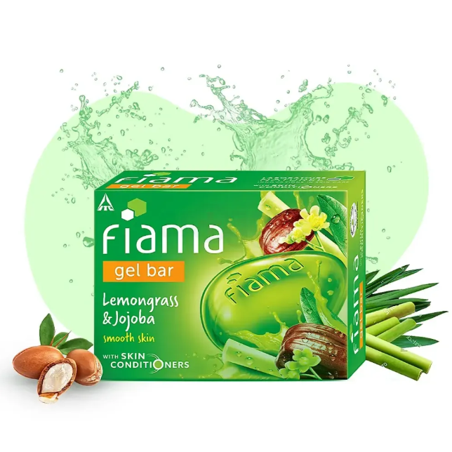 Picture of Fiama Gel Bar, Lemongrass and Jojoba for smooth skin, with skin conditioners, 125g