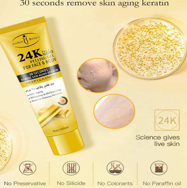 Picture of AICHUN BEAUTY Peeling Gel Face Body Removes Skin Aging Keratine Deep Cleaning Moisturizing Refresh Skin Smooth (24K PURE GOLD PEELING GEL) 100ml