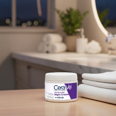 Picture of CeraVe Skin Renewing Night Cream, Niacinamide, Peptide Complex, and Hyaluronic Acid Moisturizer for Face