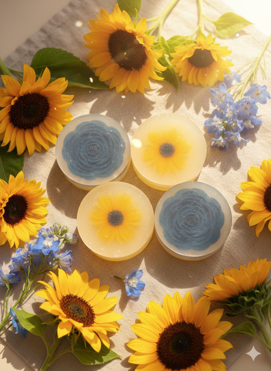 Picture of Handmade Sunflower Glycerine Soap – 60gm | Crafted with Natural Ingredients for a Gentle Glow