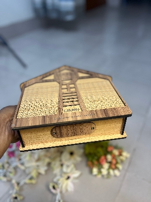 Picture of Wooden House Money Saving Bank – Perfect Gift for Smart Savings (1,00,000 Challenge)