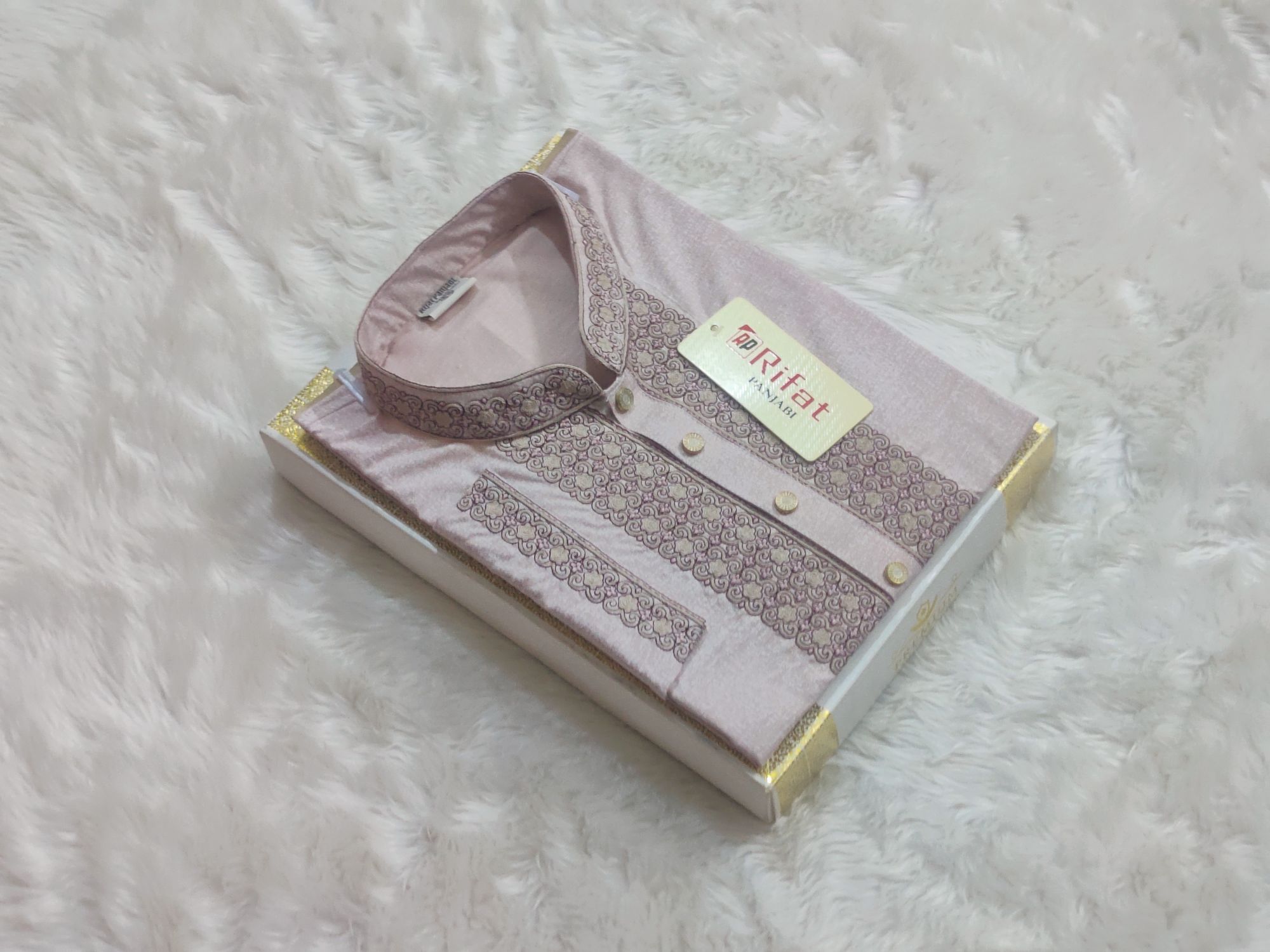 Picture of Exclusive brush cotton semilong panjabi