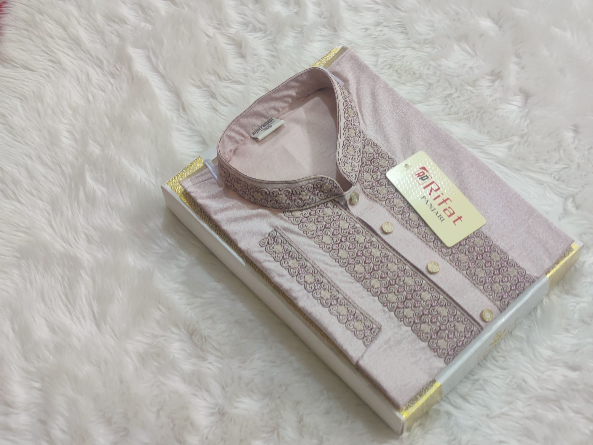 Picture of Exclusive brush cotton semilong panjabi