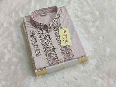Picture of Exclusive brush cotton semilong panjabi