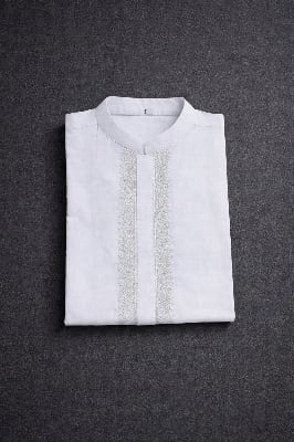 Picture of Suti White Colour Long Panjabi - Panjabi - কাপল ড্রেস শাড়ি - Panjabi