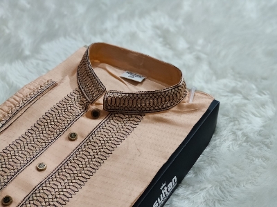 Picture of super febrick collar  desing semilong fasionable cotton panjabi