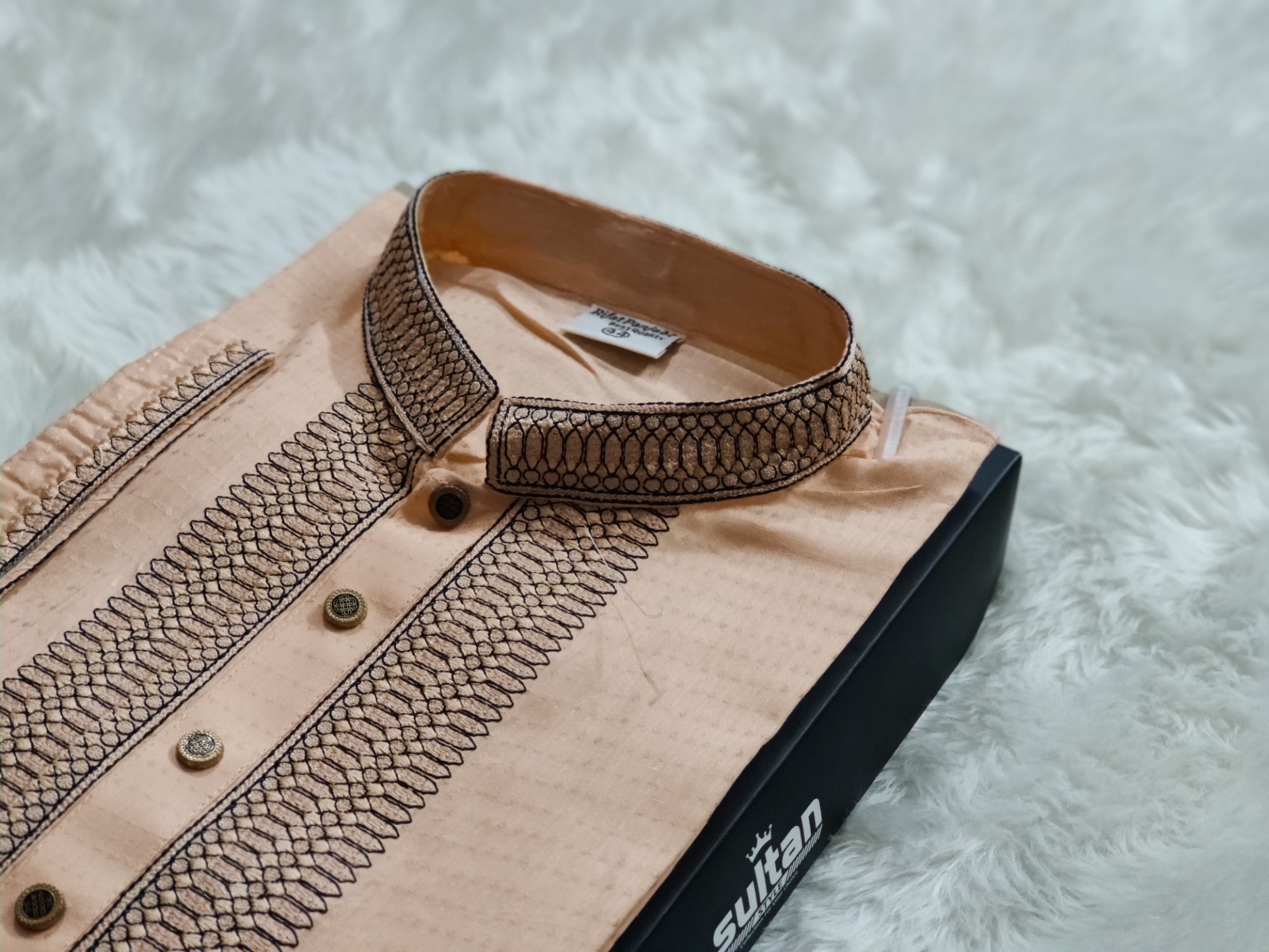 Picture of super febrick collar  desing semilong fasionable cotton panjabi