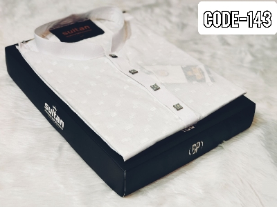 Picture of Eid special dhuti febrics white colour super cotton semilong  mens kurtas/ panjabi