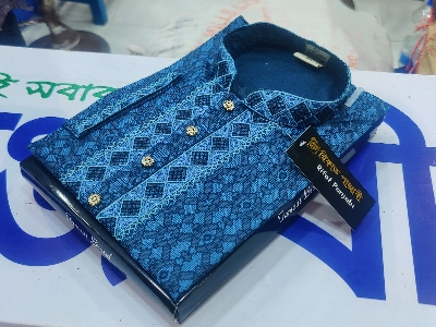 Picture of Semilong fasionable ambrodary work kurtas fon Men
