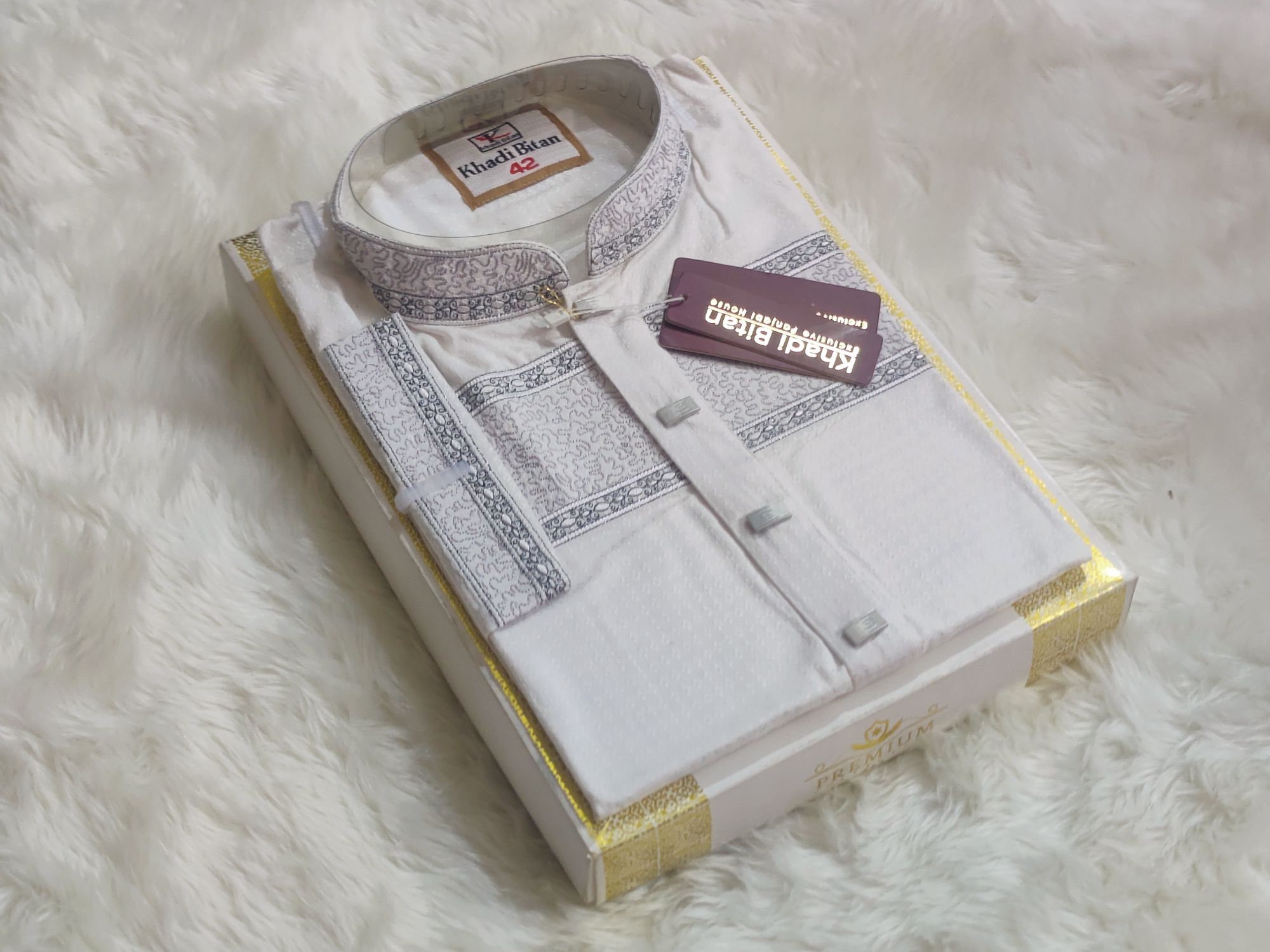 Picture of New  semilong designs super cotton fabric Panjabi