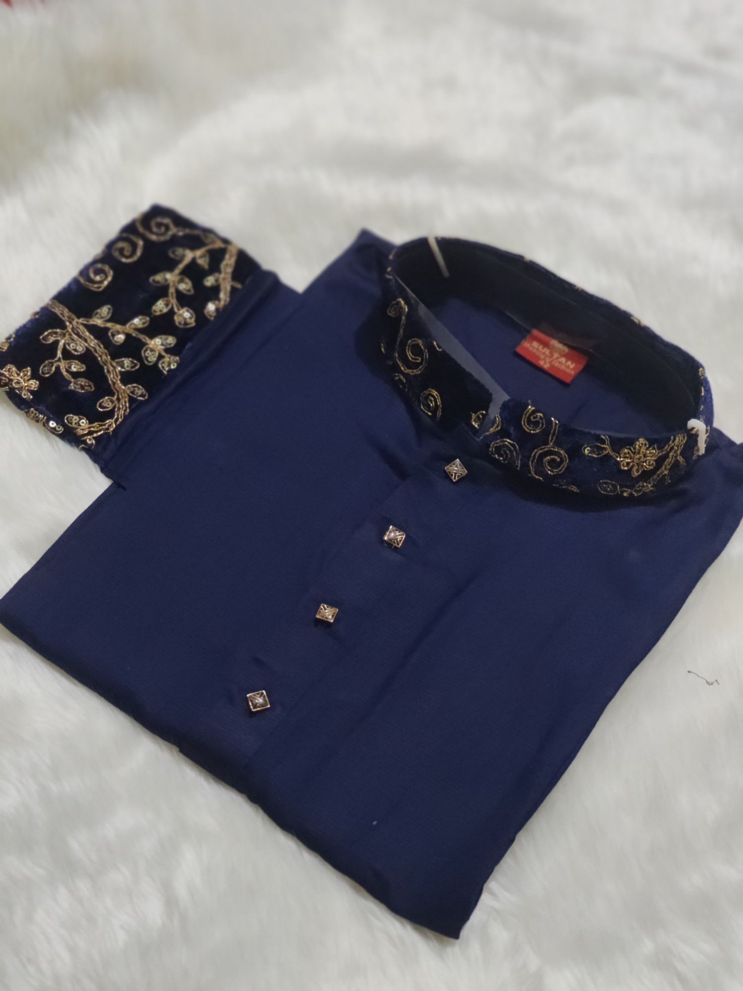 Picture of hand contrast mens 2024 eid spicial semilong panjabi mens fasionable panjabi new panjabi for men - panjabi