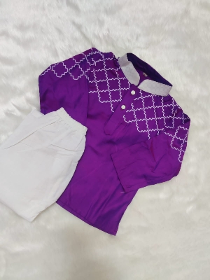 Picture of Eid special solid colour cotton febric  baby panjabi set kids panjabi set