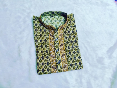 Picture of Pakiza print eid special cotton febric semilong panjabi