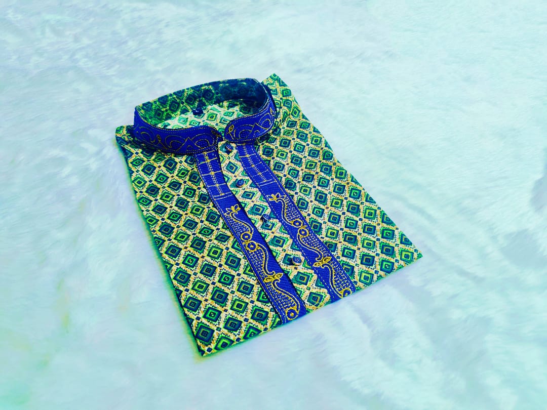 Picture of Pakiza print eid special cotton febric semilong panjabi