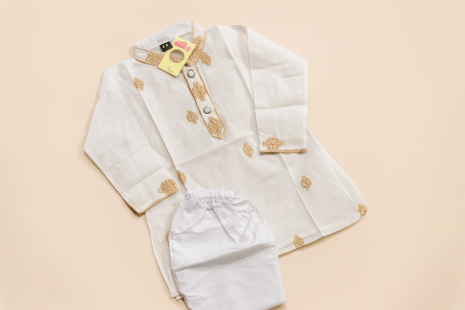 Picture of Trendsetter -Kids panjabi set/baby fasionable panjabi set, soft cotton white colour baby panjabi/eid ul ajha special panjabi- Inventive Choice