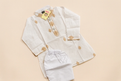 Picture of Trendsetter -Kids panjabi set/baby fasionable panjabi set, soft cotton white colour baby panjabi/eid ul ajha special panjabi- Inventive Choice