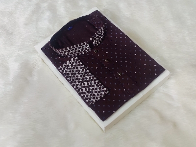 Picture of Glassy sunshine chinese printed high quality febric semi long fashionable semilong panjabi
