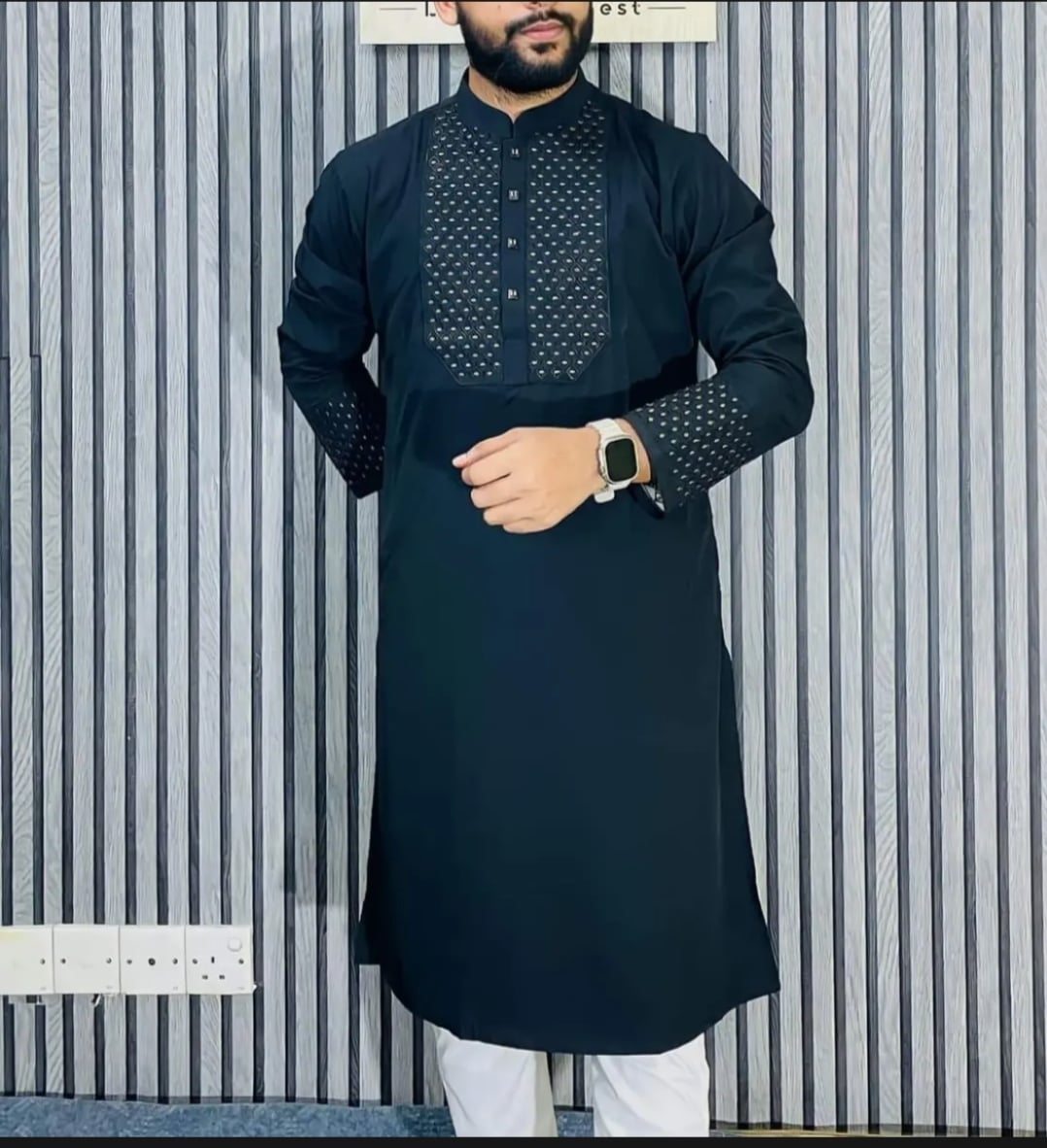 Picture of Super duper viral semilong eid spcial solid colour mens premium panjabi (stich febric)