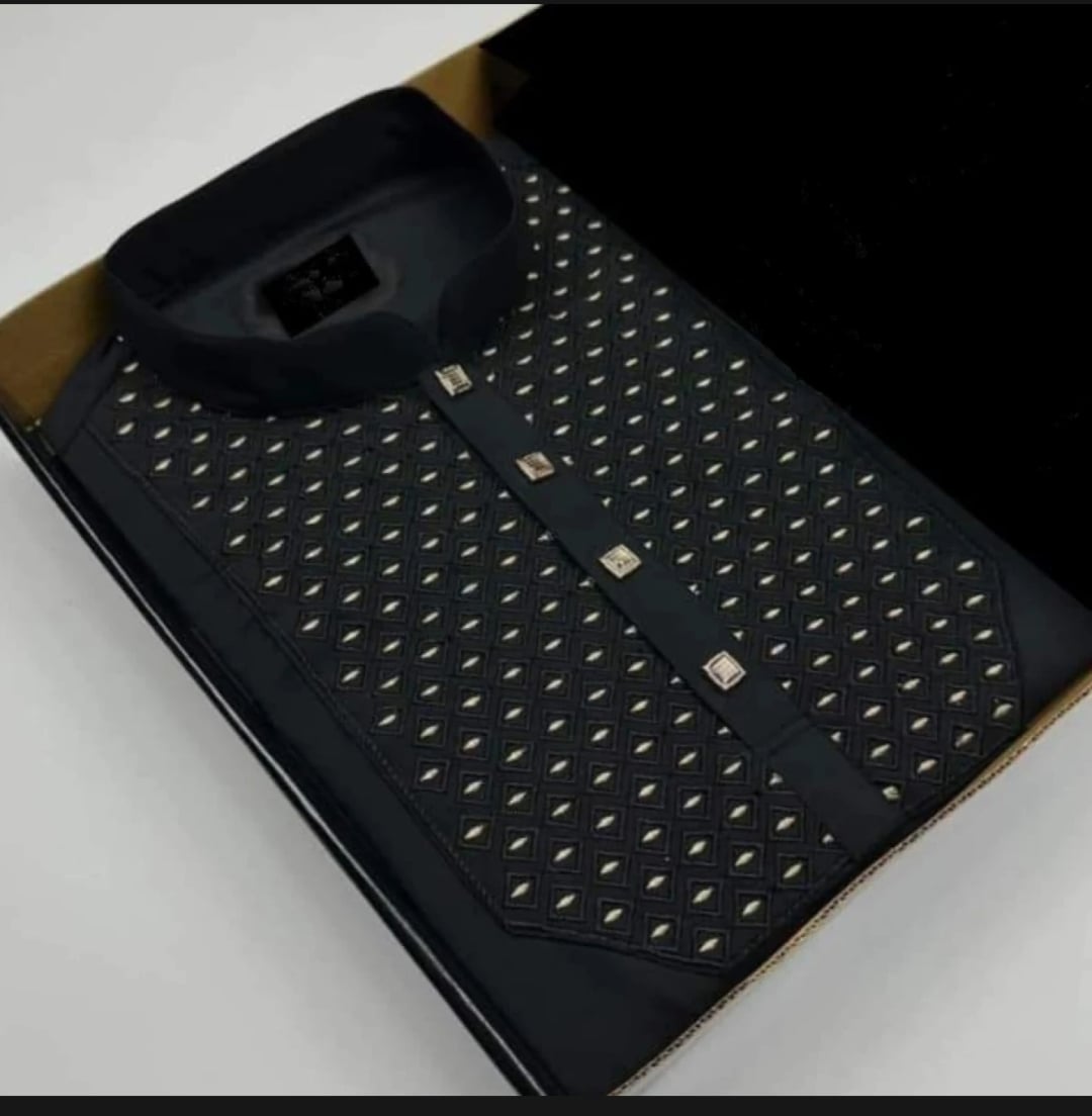 Picture of Super duper viral semilong eid spcial solid colour mens premium panjabi (stich febric)
