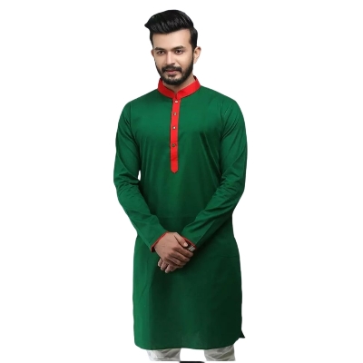 Picture of victory Day spcial lal sobuj  colour er panjabi for men