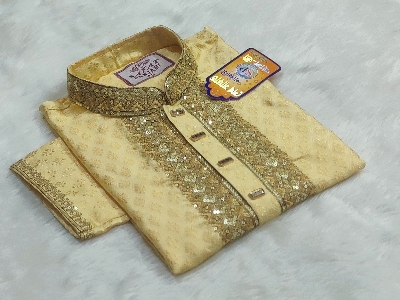 Picture of Mens indians katan febrics panjabi Secuance work Eid special panjabi 2025