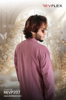 Picture of solid colour vangchur febric desing panjabi for men