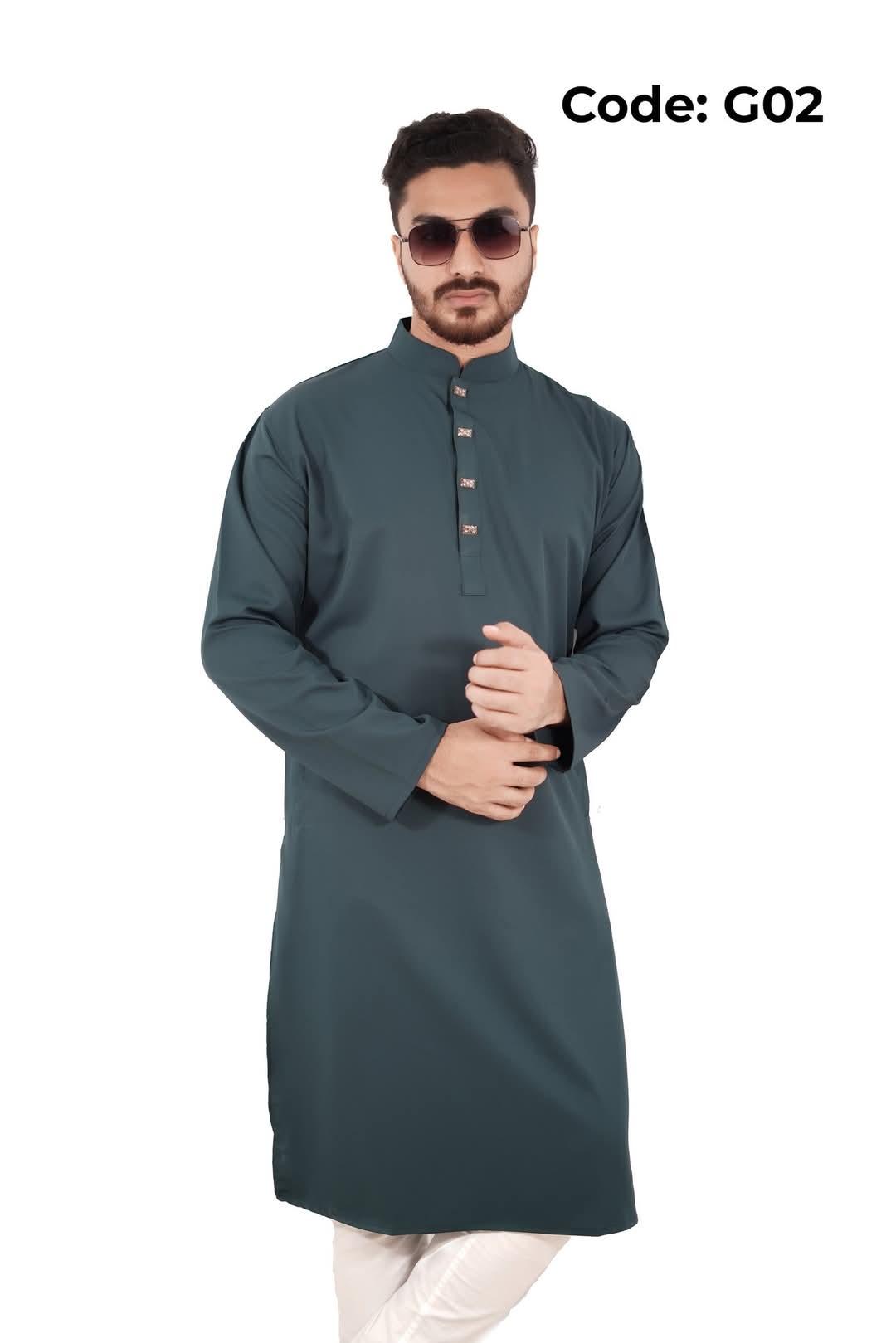 Picture of solid colour vangchur febric desing panjabi for men
