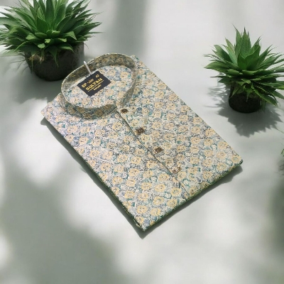 Picture of High quality premium snap button Kasmiri print luxury panjabi for men super hit premium panjabi