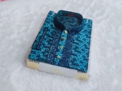 Picture of Mens high quality premium print panjabi semilong Fasionable styles comfortable panjabi