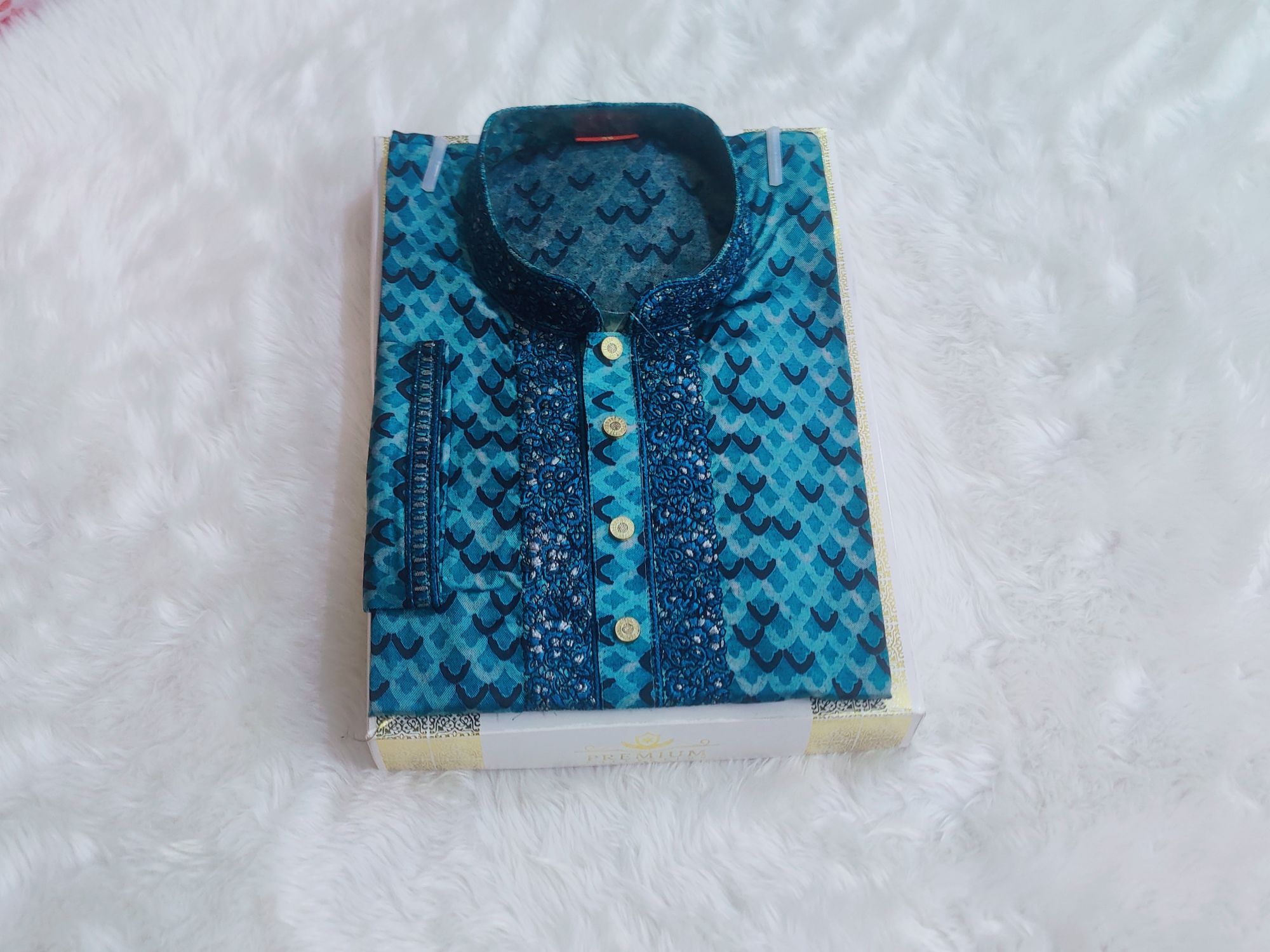 Picture of Mens high quality premium print panjabi semilong Fasionable styles comfortable panjabi