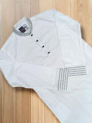 Picture of white colour embrodary panjabi semilong panjabi