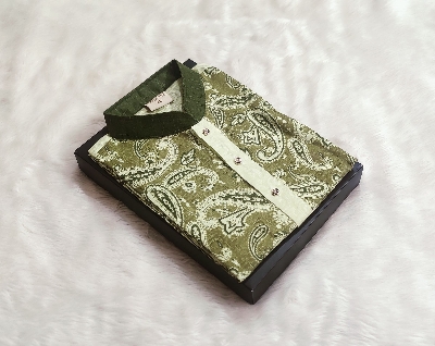 Picture of Mens black ambrodary white colour panjabi for mens