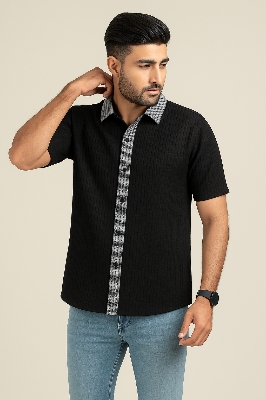 Picture of Mens Drop shulder virul net febric shirt for mens