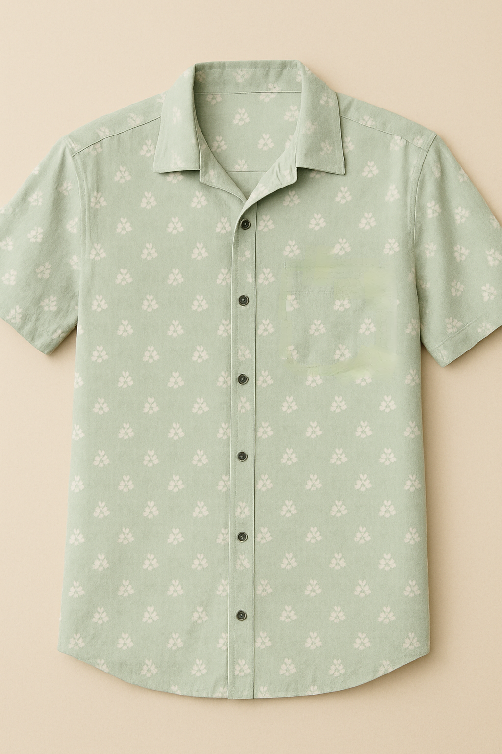 Picture of lilen print drop shoulder shirt for men