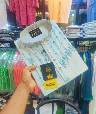 Picture of Mens Super Exclusive gorgeous Ambrodary work panjabi for mens