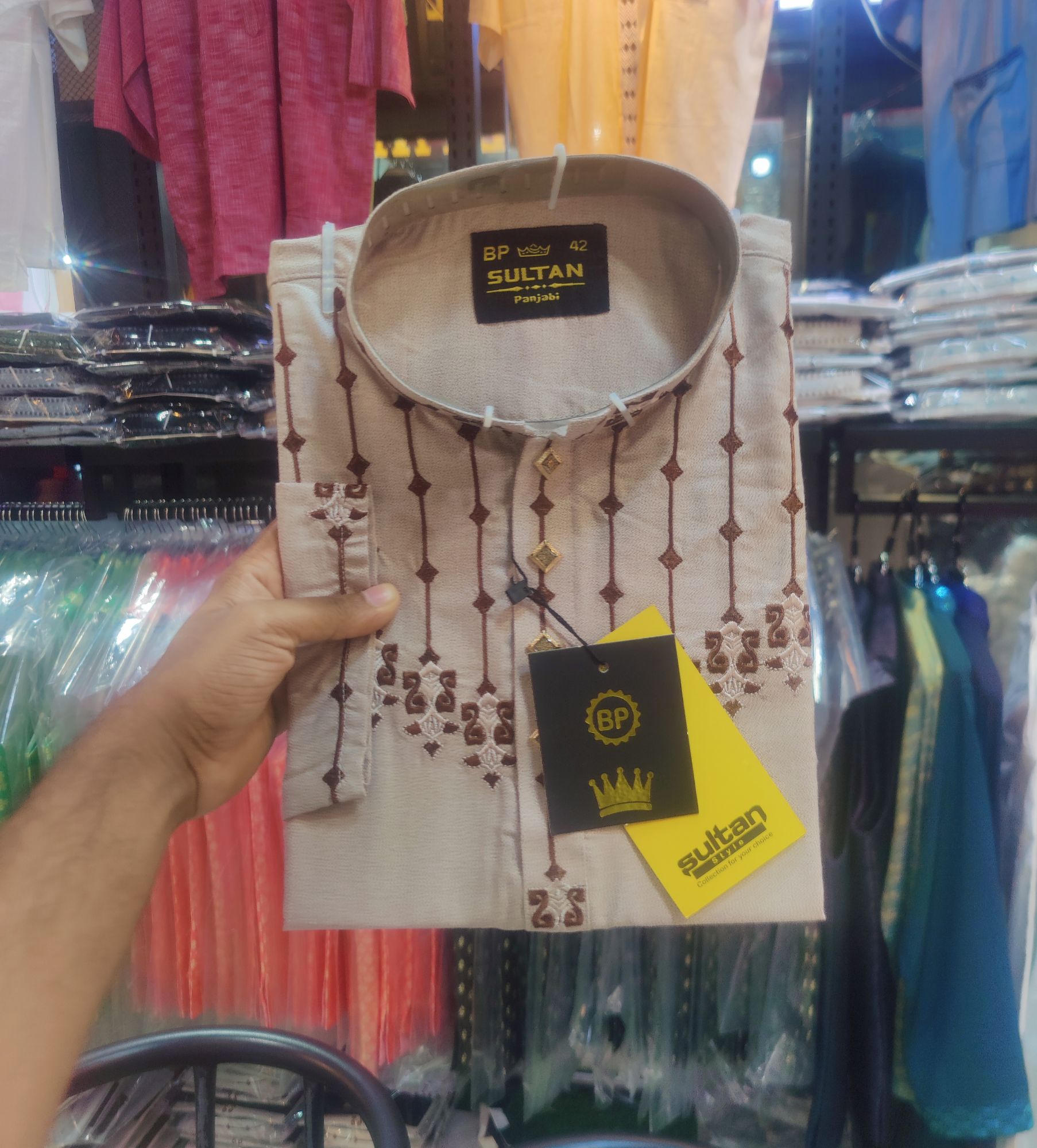 Picture of Mens Super Exclusive gorgeous Ambrodary work panjabi for mens
