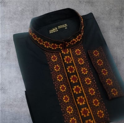 Picture of Mens super premium panjabi Black colour panjabi