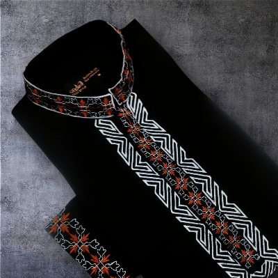 Picture of Mens super premium panjabi Black colour panjabi