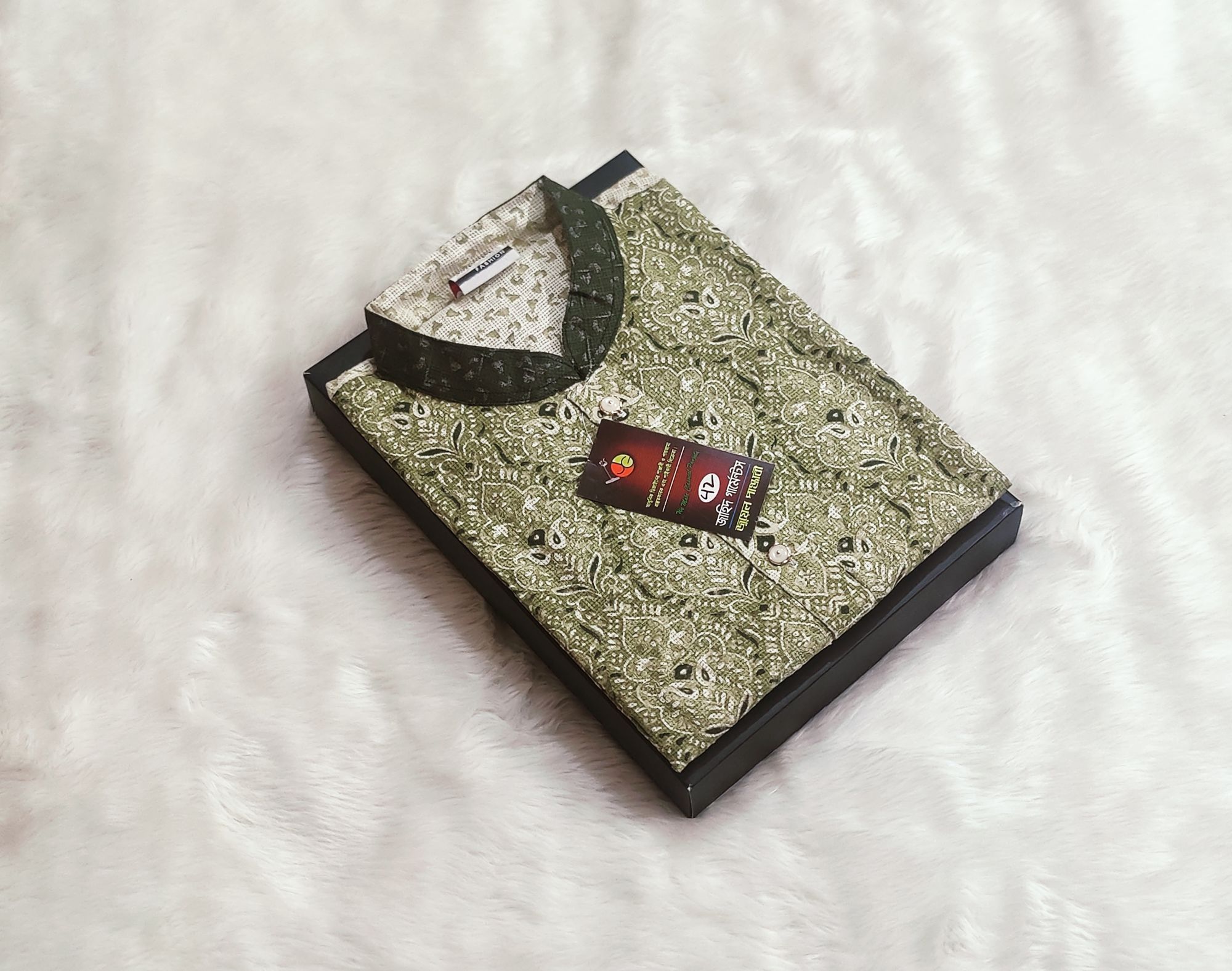 Picture of High quality premium semilong panjabi high quality print panjabi for Smart mens fashion