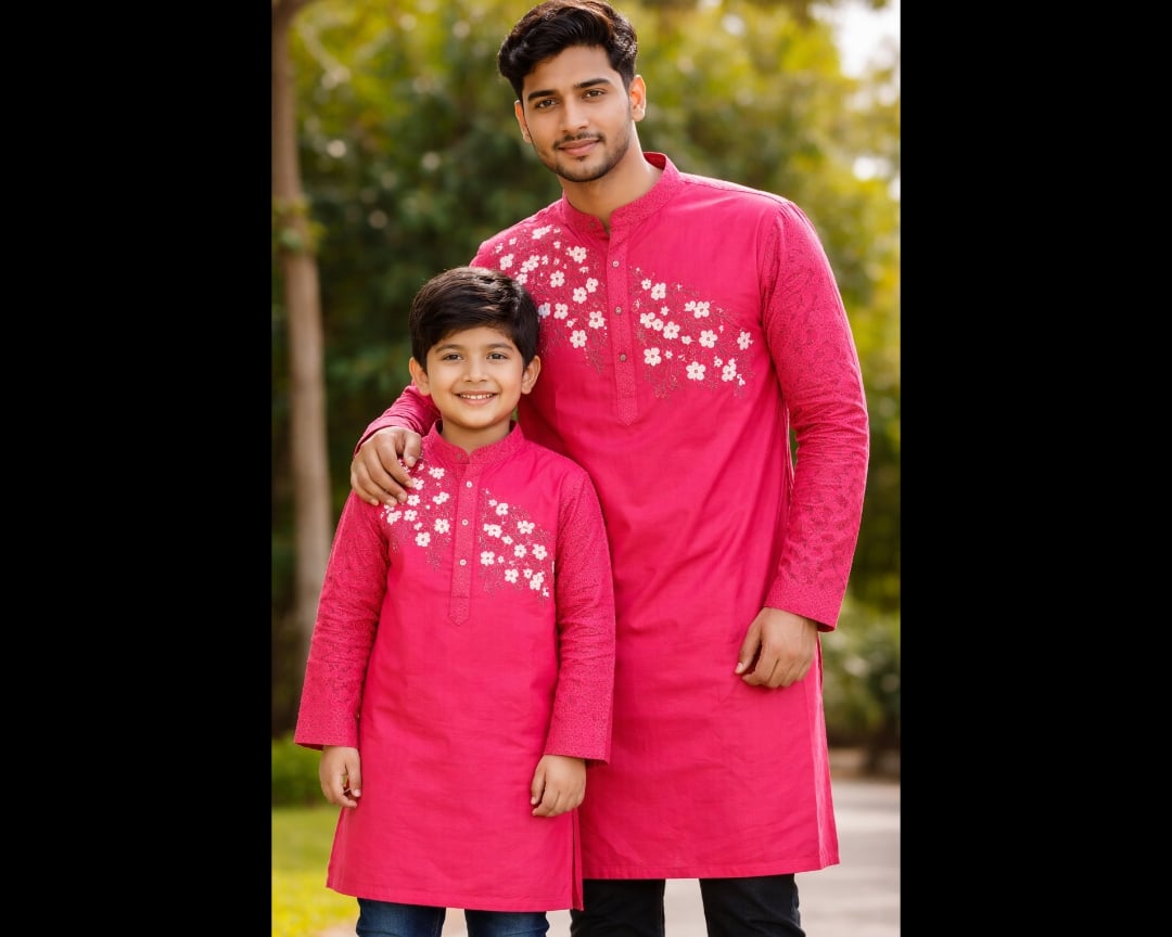 Picture of Mens new Boisakh special panjabi for bap beta matching panjabi