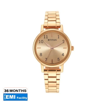 Picture of Titan 2678Wm01 Ladies Karishma Rose Gold Dial Metal Strap Watch
