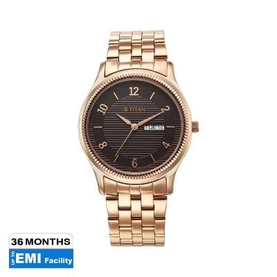 Picture of Titan 1824Wm01 Karishma Brown Dial Analog With Day And Date Stainless Steel